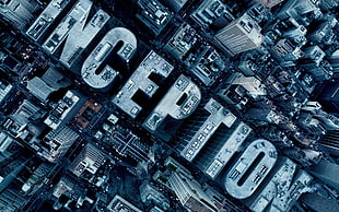 Inception movie logo, Inception, skyscraper, aerial view, typography
