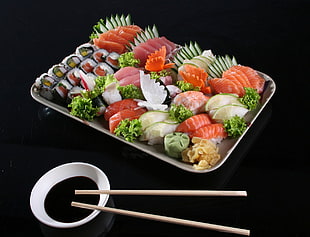 tray of sushi, food, sushi, sashimi, Sushi - Nigiri HD wallpaper
