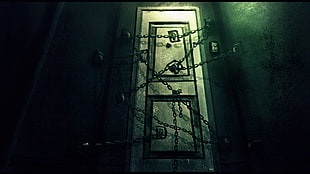 white 2-panel door, Silent Hill, video games, concept art HD wallpaper