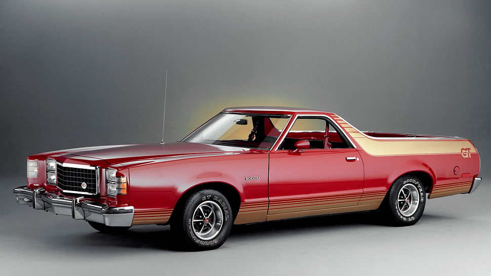 red Chevrolet Elcamino utility coupe, car HD wallpaper