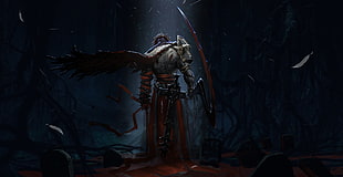 person in grey overall suit illustration, fantasy art, Dante's Inferno HD wallpaper