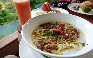 cooked food on white ceramic bowl