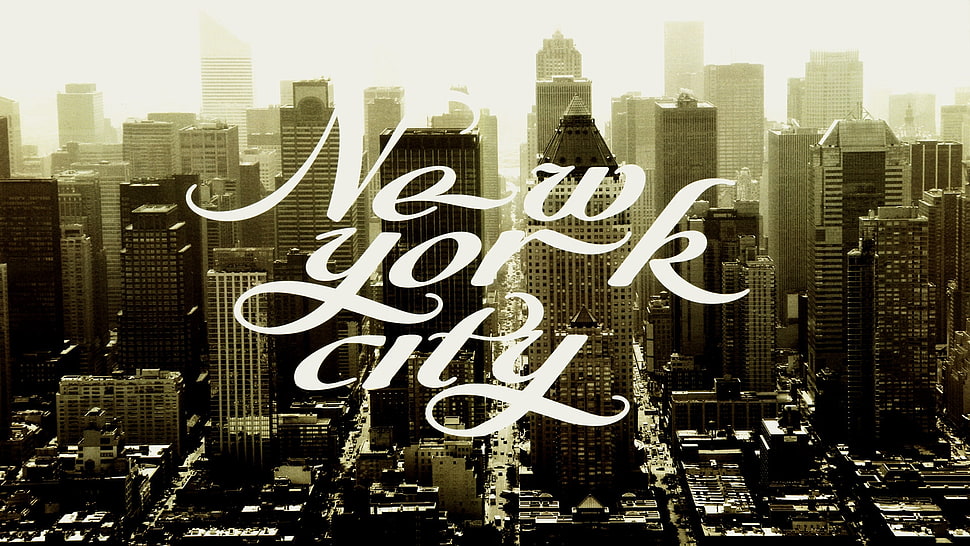 photo of New York City with text HD wallpaper