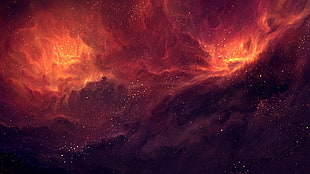 galaxy digital wallpaper, space, space art, stars, planet