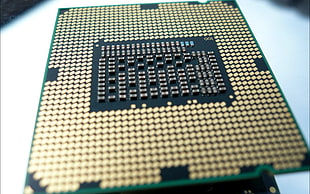photo of gold central processing unit HD wallpaper