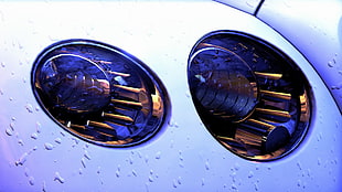 two vehicle headlights, Driveclub, car, rain, closeup HD wallpaper