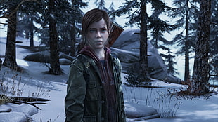 3D game application screenshot, The Last of Us, apocalyptic, winter, Ellie HD wallpaper