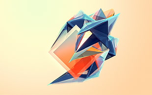 blue, orange, and red prismatic graphic wallpaper, Abduzeedo, digital art