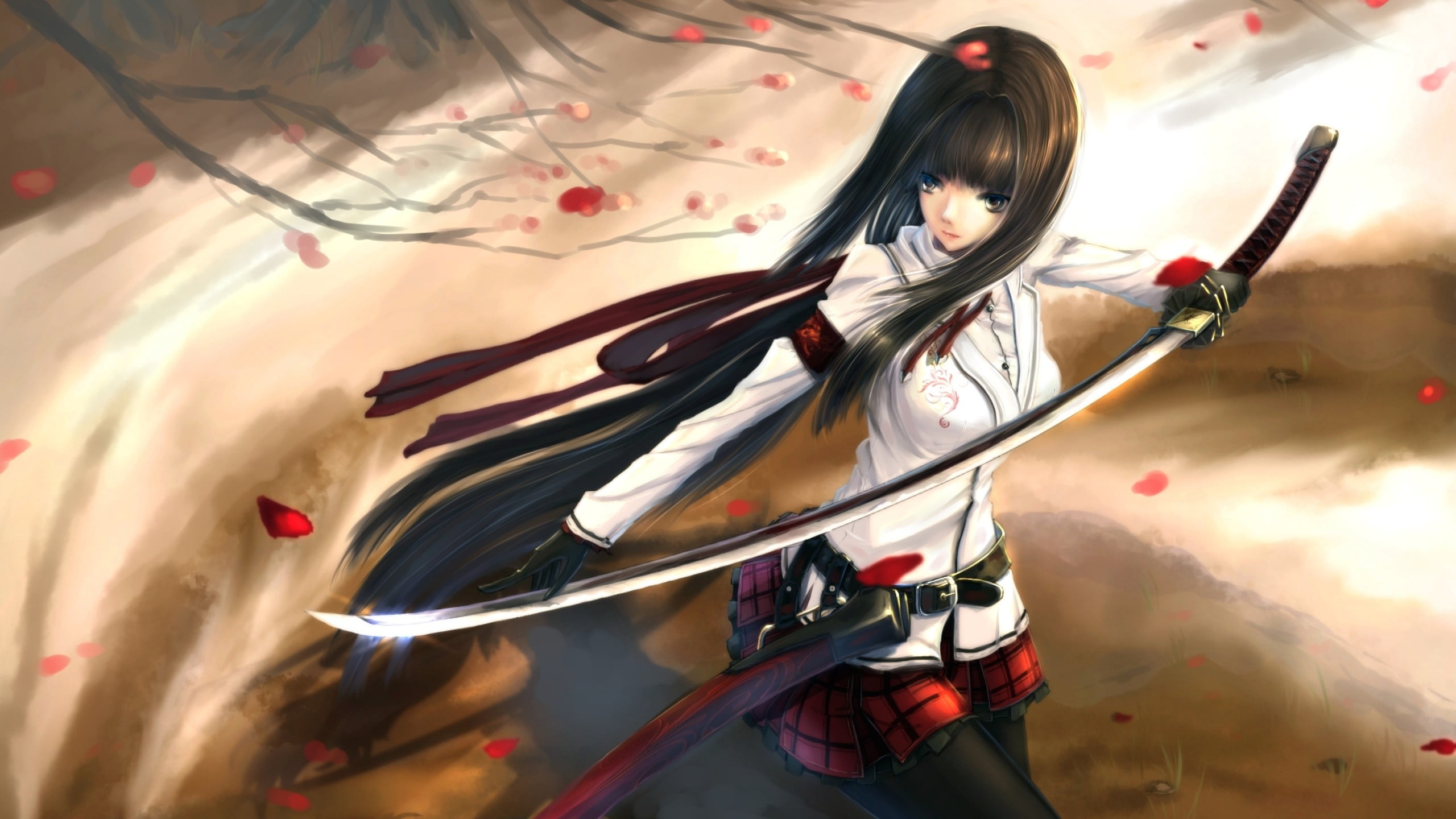 Anime Girl With Black Hair And Sword Excellent Porn