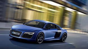 blue Mercedes-Benz sedan, Audi R8, Audi, blue cars, vehicle