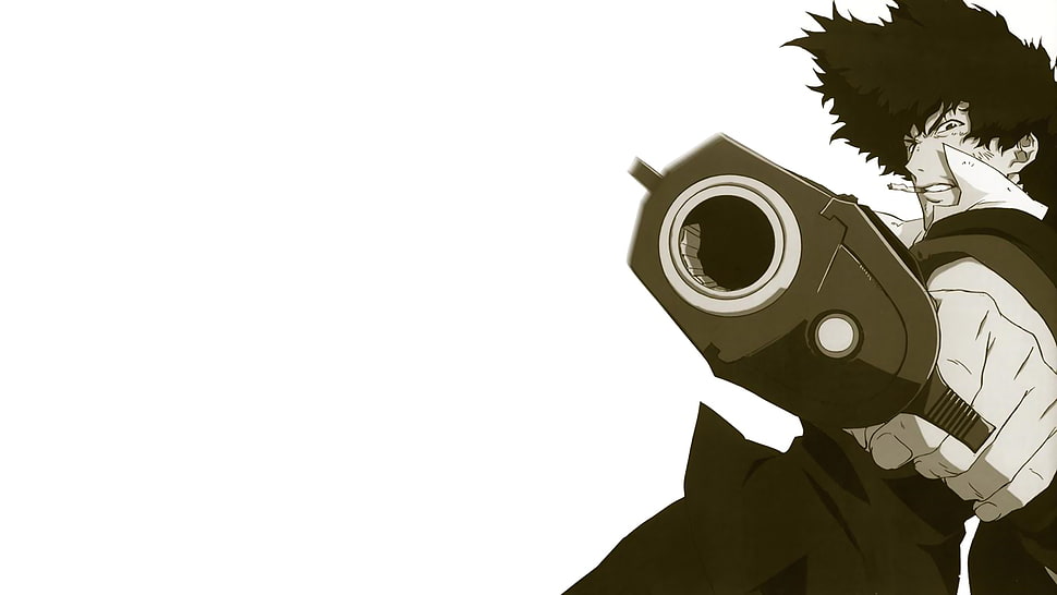 black and white web camera, Cowboy Bebop, Spike Spiegel HD wallpaper