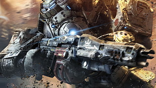 shooting game wallpaper, Titanfall, mech, video games HD wallpaper