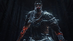 monster with lava hand illustration, Dark Souls III, dungeon, dark, souls HD wallpaper