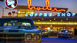 green muscle car, car