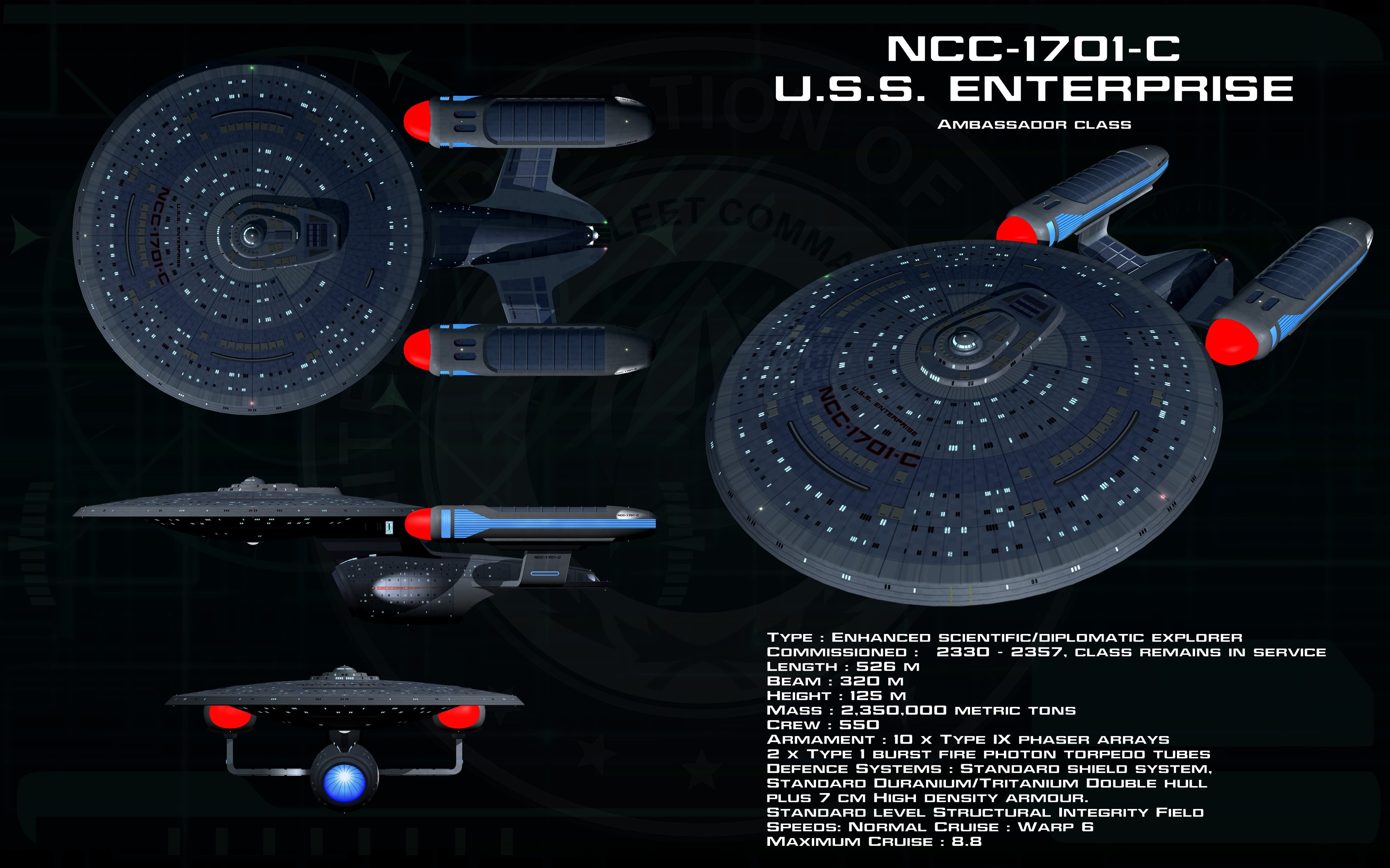 Blue NCC-1701-C U.S.S. Enterprise, Star Trek, spaceship, USS Enterprise  (spaceship) HD wallpaper | Wallpaper Flare