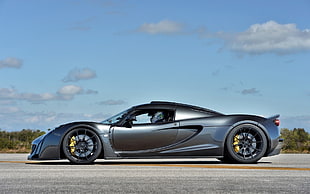 black Hennessey Venom GT, Hennessey Venom GT HD wallpaper