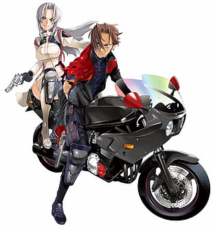 brown haired man riding on motorcycle illustration, Triage X, nurse outfit, motorcycle HD wallpaper