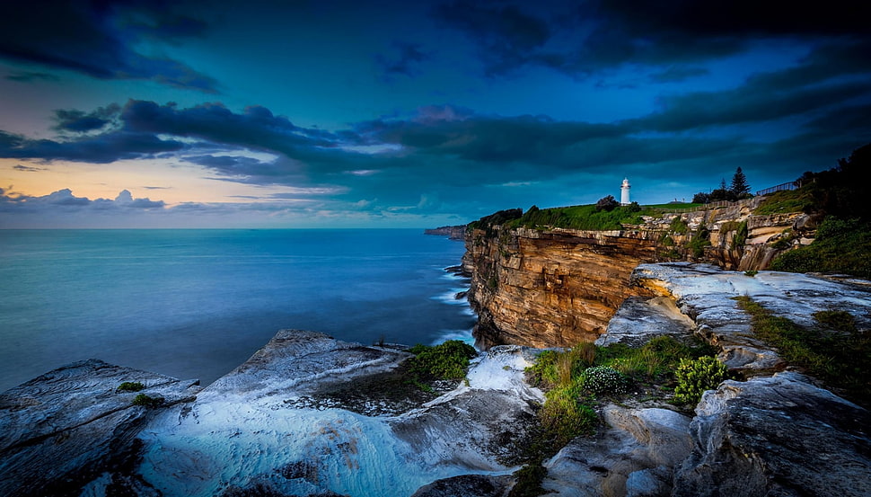 white lighthouse, lighthouse, Sydney HD wallpaper