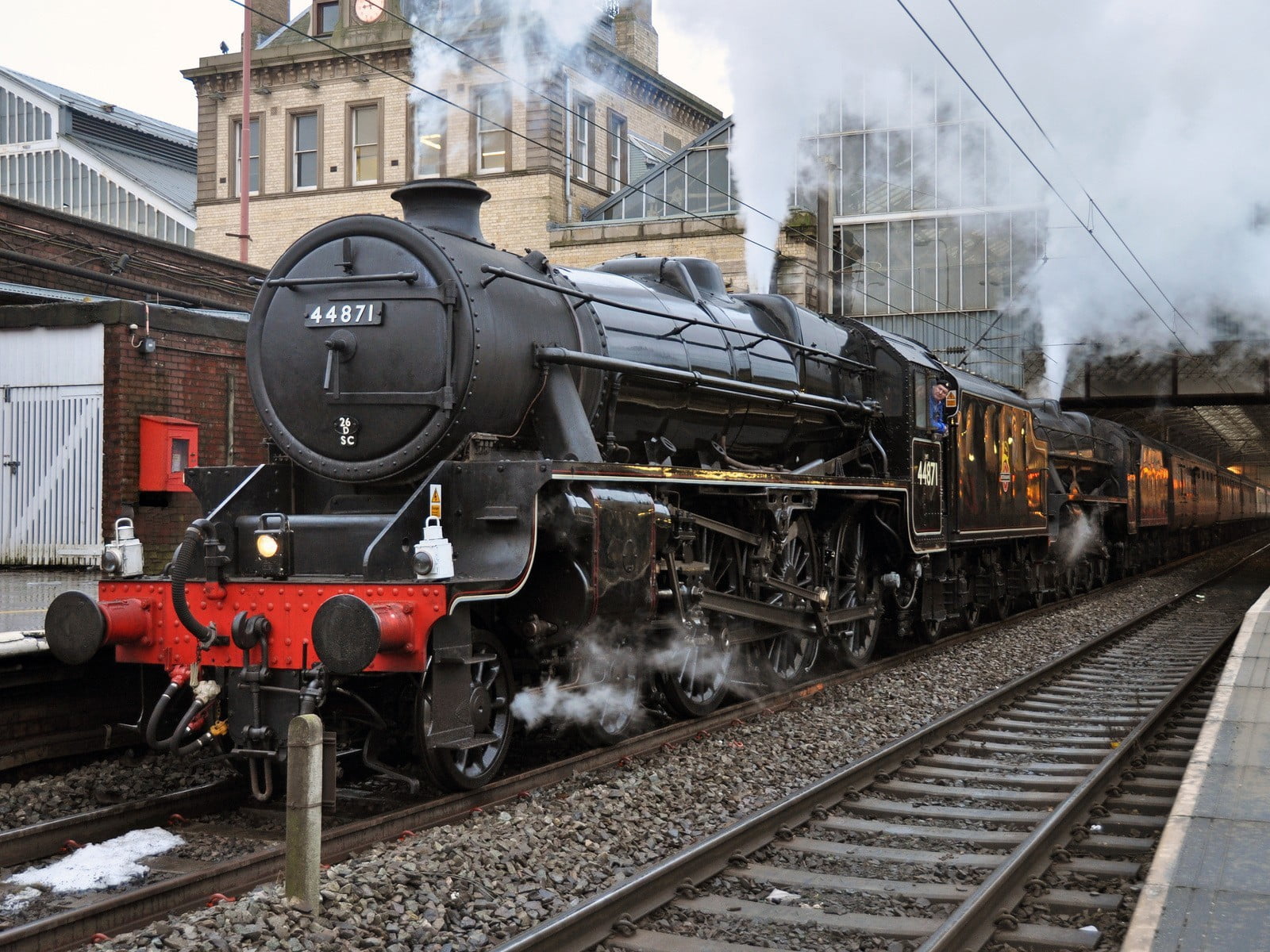 Black and red steam train, train, railway, steam locomotive, vehicle HD ...
