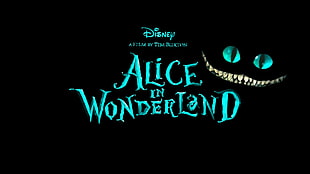 Disney Alice in Wonderland wallpaper, movies, Alice in Wonderland, Cheshire Cat, black background HD wallpaper