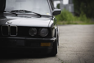 black BMW car, BMW E28, car