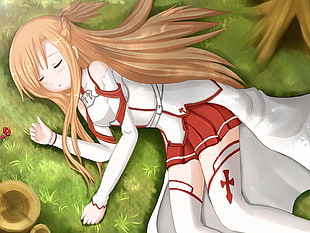 female anime character illustration, Sword Art Online, Yuuki Asuna HD wallpaper