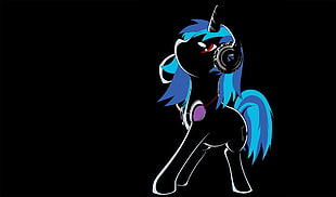unicorn with blue hair illustration, My Little Pony, Vinyl Scratch HD wallpaper