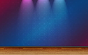 blue and brown stage illustration HD wallpaper