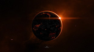 black planet, planet, space art, digital art, space