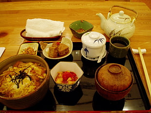 Tonkatsu Rice Bowl meal set HD wallpaper