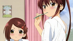 two female anime character illustration, Kiss x Sis, Suminoe Ako, Suminoe Riko HD wallpaper