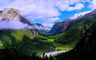 green mountain, mountains, forest, valley, green