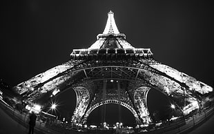 Eiffel Tower, Italy, Paris, monochrome, fisheye lens, Eiffel Tower HD wallpaper
