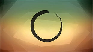 black circle painting, zen, ensō, circle, ouroboros HD wallpaper