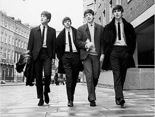 The Beatles, The Beatles, monochrome, men, musician HD wallpaper