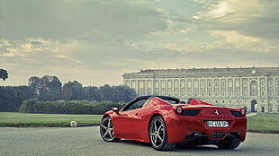 red Ferrari 458 Italia convertible coupe, Ferrari, Ferrari 458 Italia, spider, car HD wallpaper