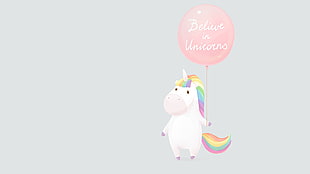 unicorn digital artwork, unicorns, magic, minimalism, rainbows HD wallpaper