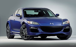 blue Mazda coupe, car, Mazda RX-8, blue cars HD wallpaper