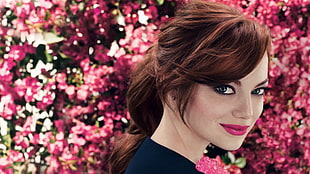 Emma Stone, Emma Stone, face, blue eyes, actress