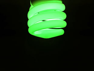CFL light bulb, black background, LEDs, green, lights HD wallpaper