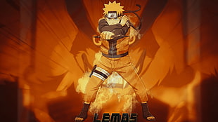 Uzomaki Naruto digital wallpaper, anime, Uzumaki Naruto, nine tails, orange HD wallpaper