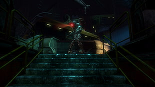 robot at the stairs wallpaper, video games, BioShock, BioShock 2 HD wallpaper