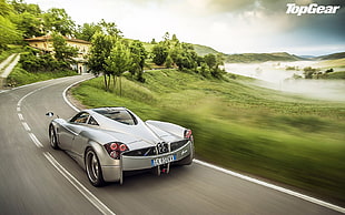 white Mercedes-Benz sedan, car, Pagani Huayra HD wallpaper
