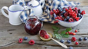 blueberry fruit, food, blueberries, raspberries, fruit HD wallpaper