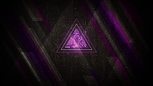 purple triangular illustration, abstract, digital art, artwork HD wallpaper