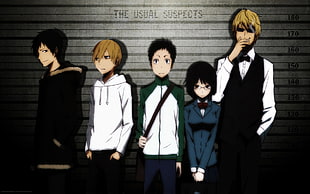 men's black vest, anime, Durarara!!, Orihara Izaya, Kida Masaomi HD wallpaper