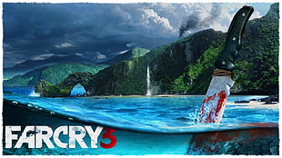 Far Cry 3 wallpaper, video games, digital art, beach, knife HD wallpaper