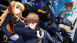 male and female animated character wallpaper, Muv-Luv HD wallpaper