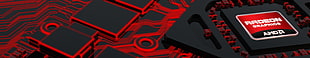 red and black AMD Radeon computer part HD wallpaper