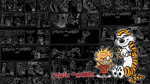 Calvin and Hobbes illustration, comics, Calvin and Hobbes HD wallpaper
